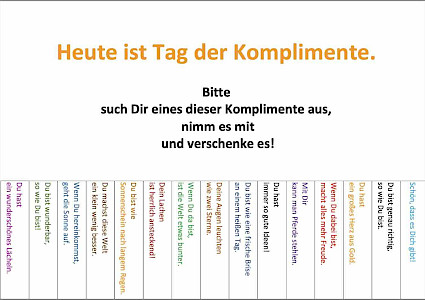 Komplimente zum Ausdrucken und verschenken