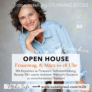 Open House am Frauentag, 8. März 2026 bei der Fotoausstellung "50 over 50 - STUNNING EDGES" im Regensburger M26